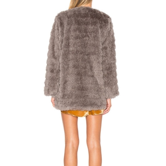 tularosa Ricci Faux Fur Jacket Gray Medium - Picture 3 of 14